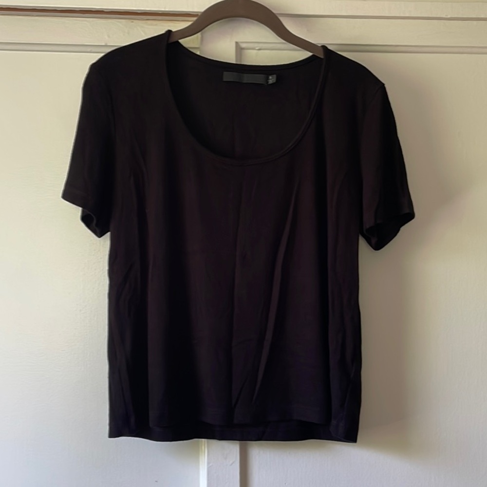 Wyeth Slouchy Scoop-neck Tee - black